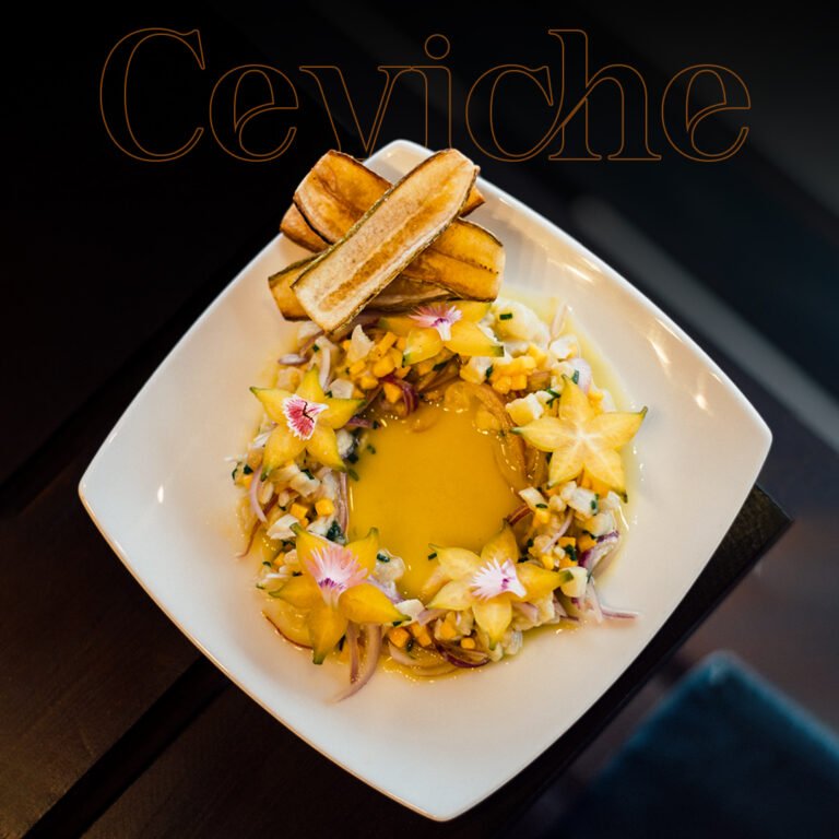 Fresh ceviche with lime and cilantro at Secret Tide Tangalle seafood restaurant