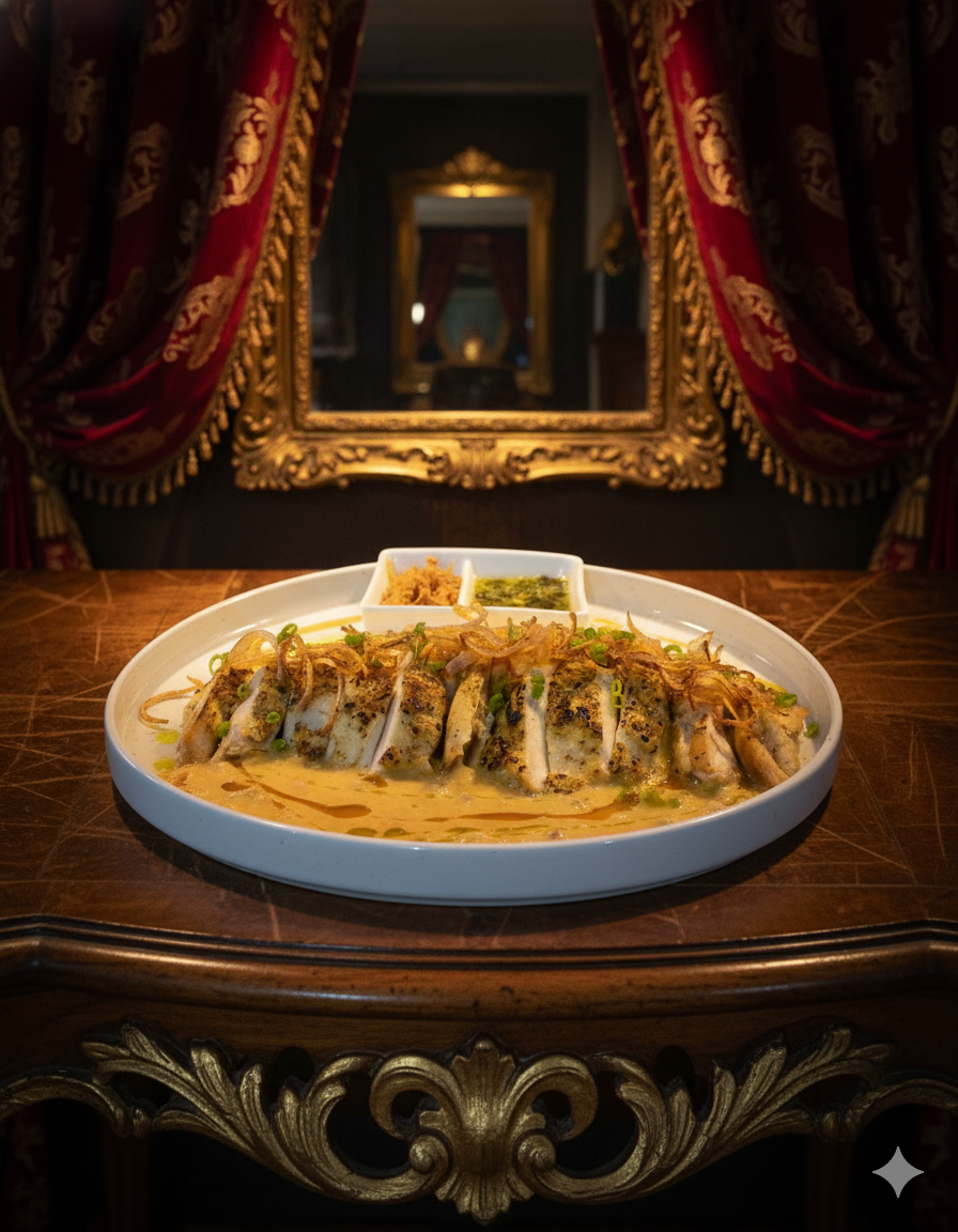 Grilled chicken slices with seasonal vegetables at Secret Tide Restaurant Tangalle