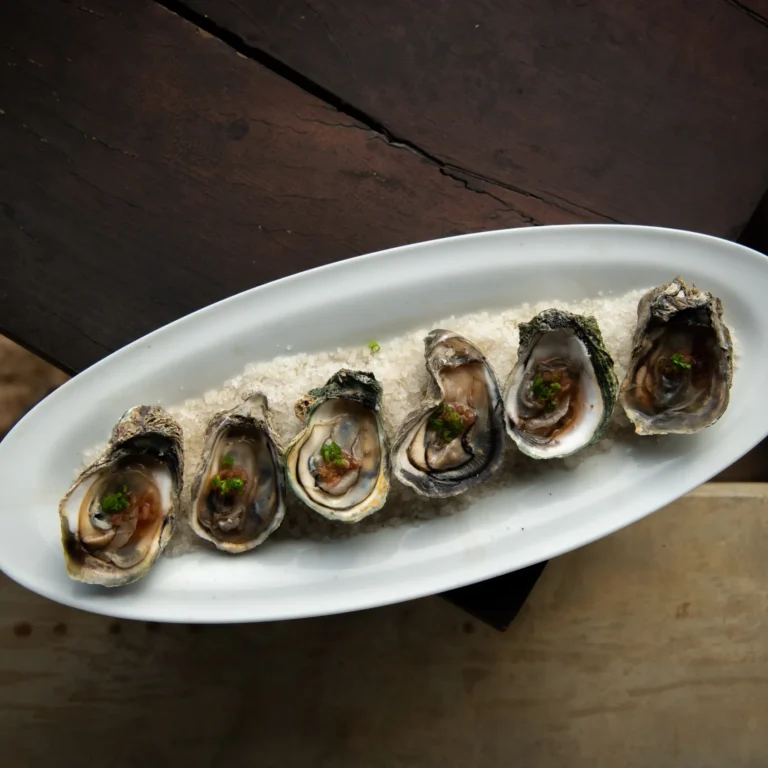 Fresh oyster jewel dish with citrus dressing at Secret Tide Tangalle